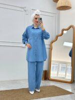 Ensemble Chemise et Pantalon en Jean – Look Casual Chic pour Femme