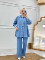 Ensemble Chemise et Pantalon en Jean – Look Casual Chic pour Femme