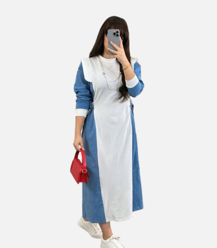 Robe kounouz Jeans Blanc