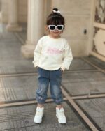 NV06 – Ensemble Pull Lapins et Pantalon Jean pour Petites Filles