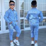 NV18 – Ensemble Denim FunStyle : Veste & Pantalon Mickey Mouse Enfant