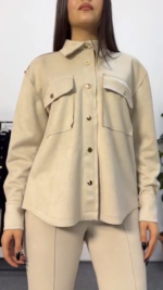 NV70 – Ensemble Lara : Deux Pièces Faux Denim Chic pour Femme