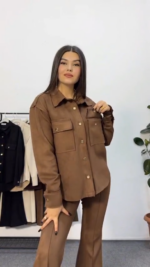 NV70 – Ensemble Lara : Deux Pièces Faux Denim Chic pour Femme