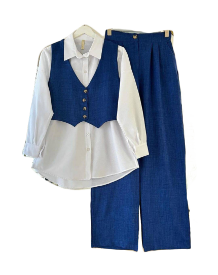 NV85 – Ensemble Blazer Sans Manches et Pantalon Ample | Vente chez Nessrina