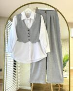 NV85 – Ensemble Blazer Sans Manches et Pantalon Ample | Vente chez Nessrina