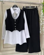 NV85 – Ensemble Blazer Sans Manches et Pantalon Ample | Vente chez Nessrina