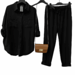 Ensemble Chemise et Pantalon – 2 Pièces Féminine Décontracté