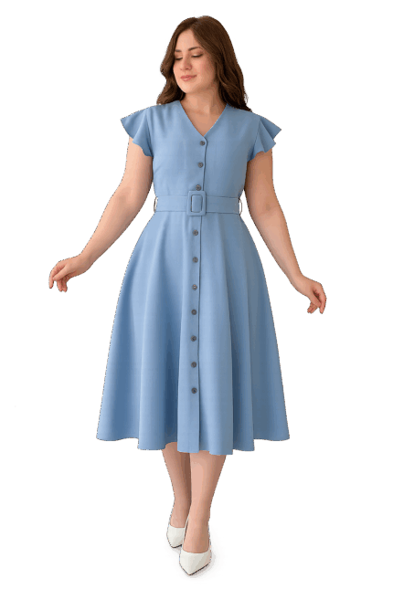 Robe Évasée Élégante avec Ceinture