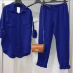 Ensemble Chemise et Pantalon – 2 Pièces Féminine Décontracté