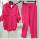 Ensemble Chemise et Pantalon – 2 Pièces Féminine Décontracté