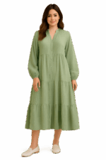 Robe Plissée Fluide pour Femme
