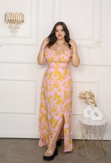 Robe Longue à Manches Courtes – Élégance & Confort
